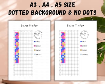 Printable Eating Tracker – Daily Food Journal, Diet Meal Planner (A3, A5)