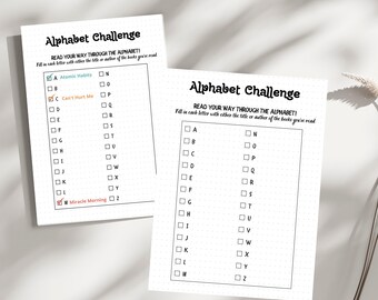 Alphabet Reading Challenge - Book Tracker | Printable Journal Page | Fun Reading Game