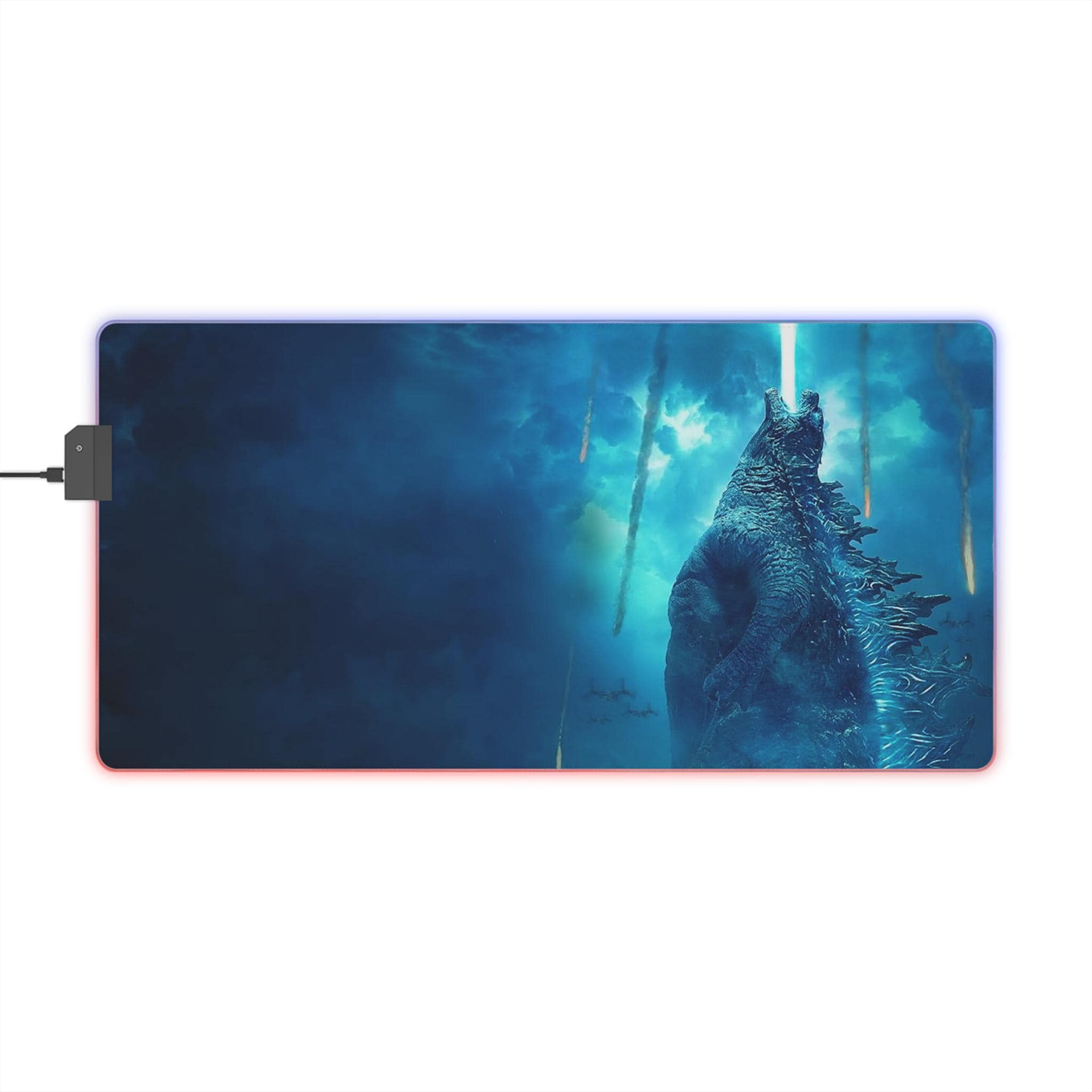 Godzilla LED Mousepad - Gaming Mouse Pad, Light-Up Desk Mat, Monster Gamer Gift, Illuminated Desk Accessory, Kaiju Computer Pad