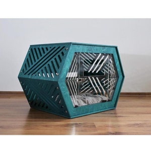 Modern Birch Plywood Dog House: Stylish Indoor Pet Furniture