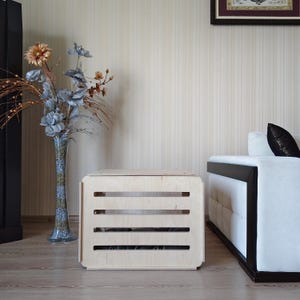 Wooden Dog House for Large Dogs – Handmade Indoor Dog Crate Furniture image 10