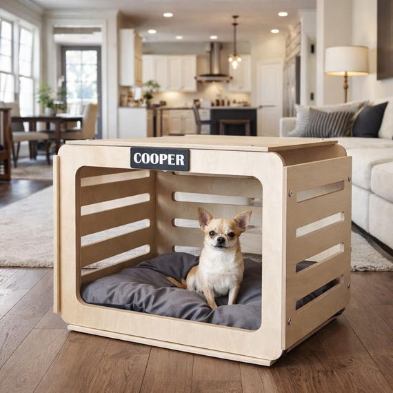 Indoor Wooden Dog House – Large Dog Crate Furniture with Multiple Size Options