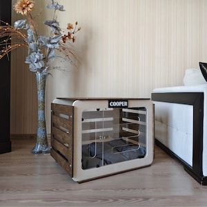 Dog Crate, Dog House, Wooden Dog Houses, Dog Crate Furniture, Dog Kennel, Modern Dog House, Wooden Dog Crate