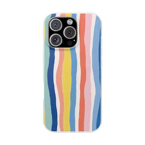 Striped Phone Case, Rainbow iPhone Case, Colorful iPhone Case, Happy Samsung Case, Striped iPhone Cover, Painted Stripes Phone Case