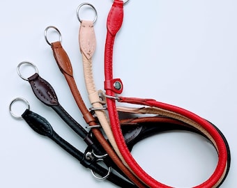 COLLIERS POUR Chiens RAS DE COU SLIP en cuir véritable laminé rond COLORÉ