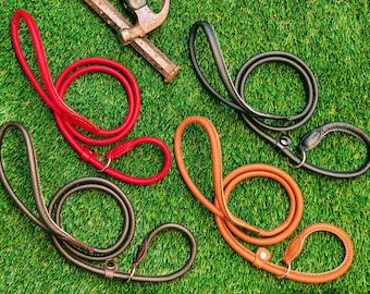 Collare Per Cane In Vera Pelle Marrone - Arrotolato, Morbido - Foto 3