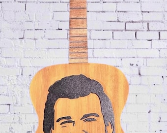 Fan Art di Morgan Wallen / Decorazione da parete per chitarra fatta a mano con porta plettro
