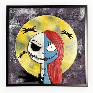 Jack and Sally 2D Hand crafted Wall Art