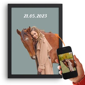 Pferdeportrait in Cartoon nach Fotovorlage als Poster oder Leinwand, Gemälde vom Pferd, Gemälde vom Foto als Geschenk für Pferdebesitzer