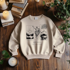 Apollo The Eternal Muse, Book Lover Hoodie, Reading Sweatshirt, Librarian Shirt, Reader Gift, Book Club, Greek Mythology, Greek God