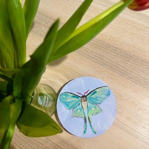 Whimsical Luna Moth Painting