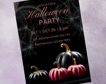 Uitnodiging voor chique pompoen Halloween/Halloweenfeest/INSTANT DOWNLOAD/Spooky Halloween nodigt/Halloween-uitnodiging/Spooky Invite