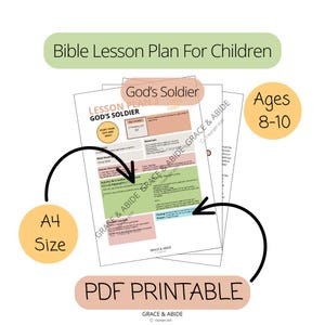 Bible Lesson Plan For Children | God&#39;s Soldier Lesson Plan 3 | Bible Lesson | Bible Learning Activity Sheet