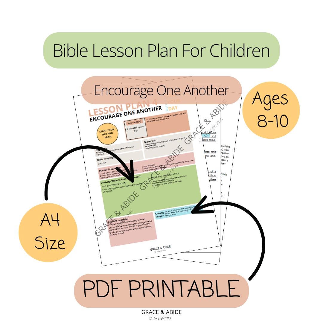 Bible Lesson Plan for Children | Encourage One Another Lesson Plan 4 ...