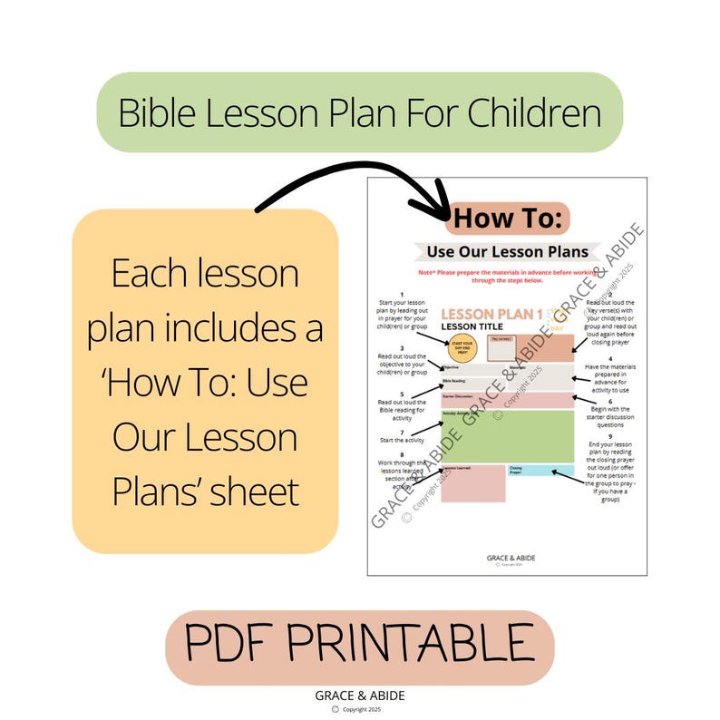 Bible Lesson Plan for Children | Help One Another Lesson Plan 6 | Bible ...