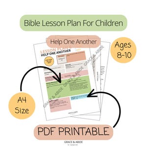 Bible Lesson Plan For Children | Help One Another Lesson Plan 6 | Bible Lesson | Bible Learning Activity Sheet