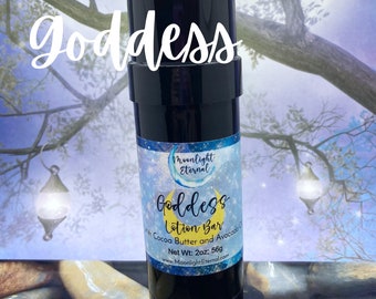 Goddess Lotion Bar. Jasmine, Gardenia, Peach. Vegan, Wax Free, Non-Greasy. Solid Moisturizer.