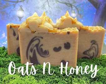 Oats N Honey Soap - Oatmeal, Milk, and Honey Scent - Oatmeal Soap - Honey Soap - Coconut Milk Soap - Handmade Soap - Made With Silk -