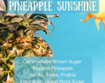 Pineapple Sunshine Perfume | Caramelized Pineapple Sugar | Tropical Scent | Choose From Oil-Based or Alcohol.