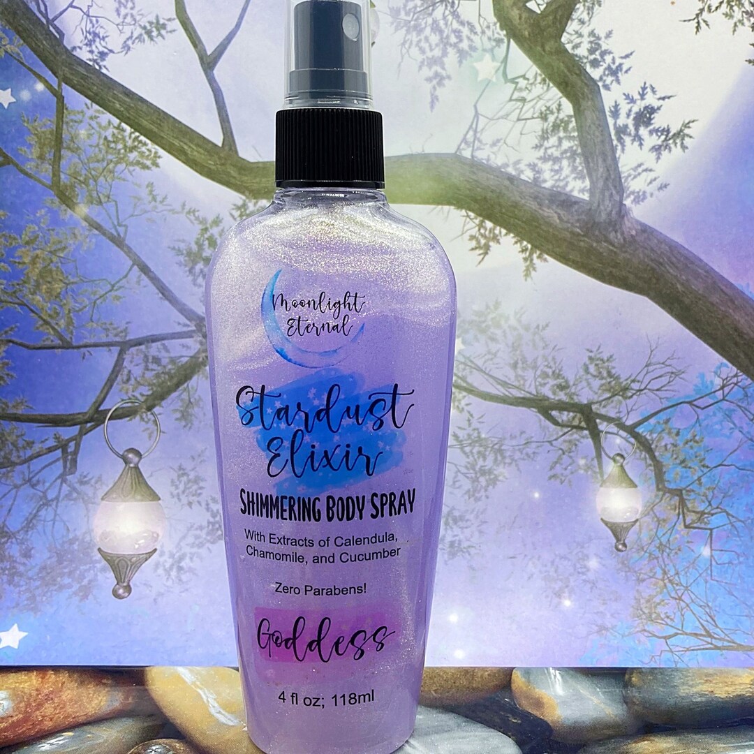 Goddess Shimmer Spray Stardust Elixir Jasmine, Peach, Gardenia Body
