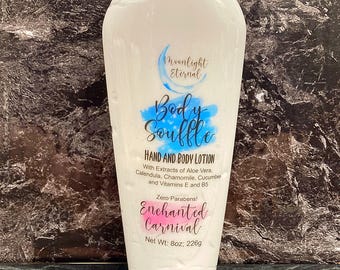 Enchanted Carnival Body Souffle. Cotton Candy, Caramel. Inspired By Cirque Du Soleil. 8 oz.