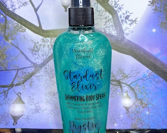 Mystic Mermaid Stardust Elixir. Beachy Floral Shimmering Body Spray. 4 oz