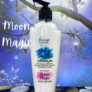 Moon Magic Lotion - Fruity Floral Scent - Apple Blossoms, White Florals, Peach, Melon - Hand and Body Lotion - Paraben Free - 8 Ounces