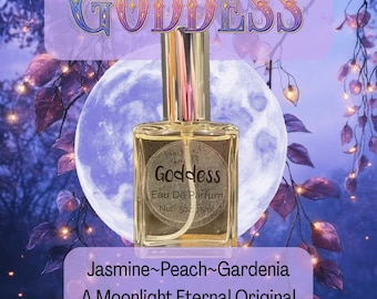 Goddess Perfume: Jasmine, Peach, Gardenia Artisan Eau de Parfum.