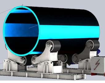 Welding rotator self aligning for pipes and vessels. Industrial. Heavy duty. DFM.