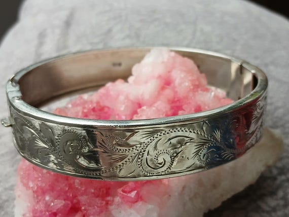 Sterling solid silver Bangle hallmarked B'Ham 196… - image 1