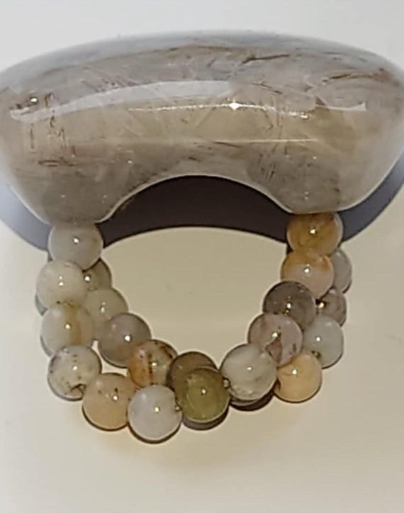 Turkish Stick Agate Solid Statement Stretch Ring … - image 6