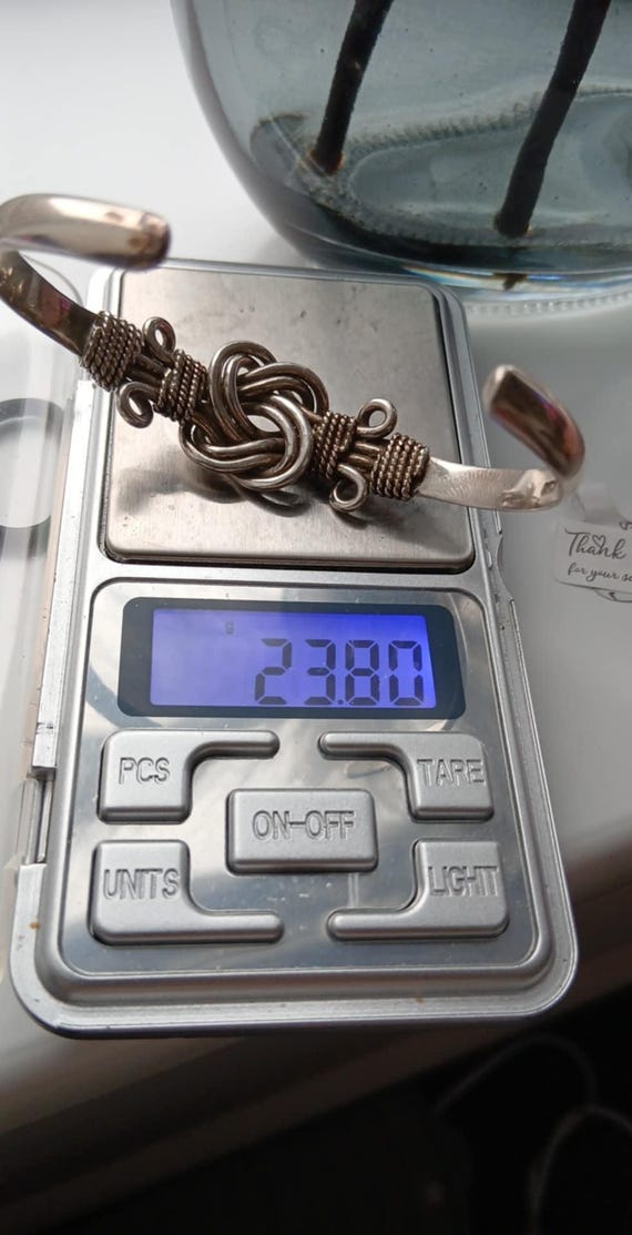 Sterling solid silver Indonesia Infinity Knot cuf… - image 7