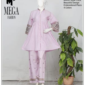 Pakistani Indian Bengali Women’s Stitched Dress | Printed & Embroidered | Eid Wear | Party Outfit  Summer lawn Collection