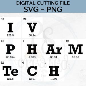 May include: A digital cutting file with the letters I, V, P, H, Ar, M, Te, C, and H. The letters are in black and white and have numbers next to them. The numbers represent the width of the letters in points.