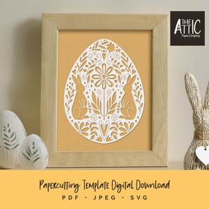 Rabbit Paper Cut Svg / Dxf / Eps / Files and Pdf / Png