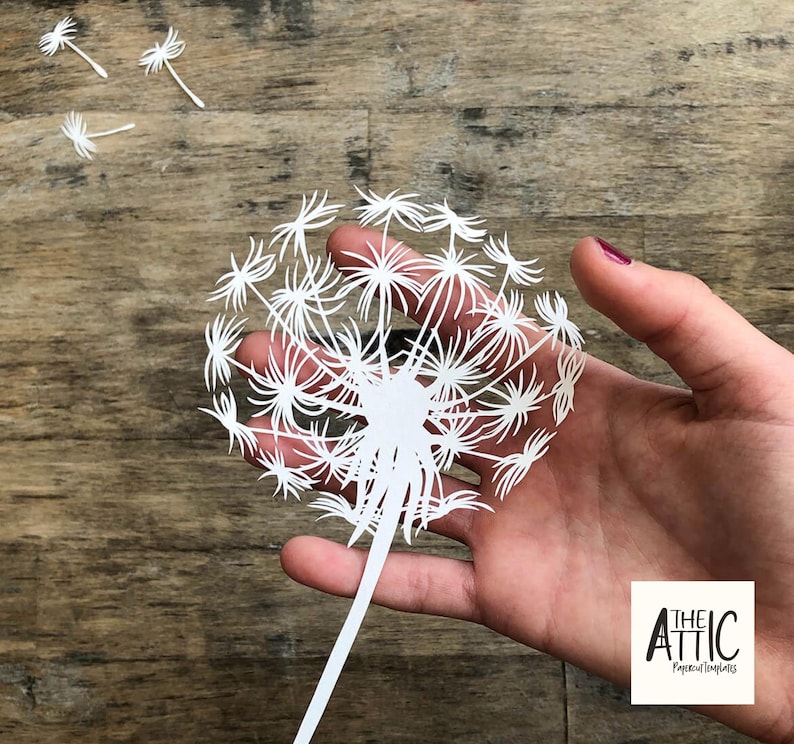 Dandelion Papercutting Template: Botanical Papercut Design (PDF, JPEG ...