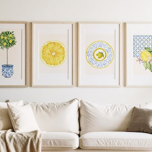 Amalfi Coast Lemon Print Set: Italian Kitchen Wall Art (Digital Download)