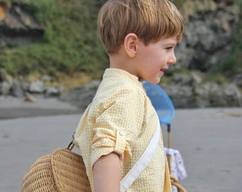 Boys' summer shirt, mandarin collar