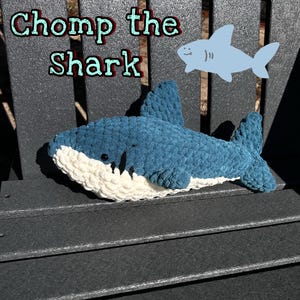Chomp the Shark – Handmade Crochet Plush – Soft Stuffed Shark Toy – Amigurumi Ocean Animal – Summer Gift