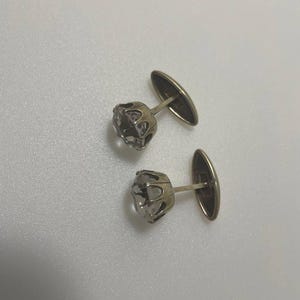 Vintage Manschettenknöpfe aus Sterling Silber 875 USSR. Strass.