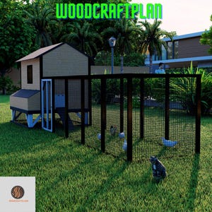 Chicken Coop And Chicken Run Plans - PDF File Instant Download-wooden walk in chicken coop,instructions for building,Chicken Coop Plans