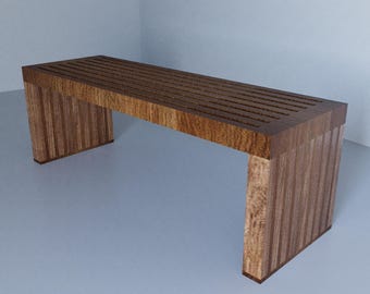 Modern Wood Bench DIY Plan: Minimalist Furniture (PDF)