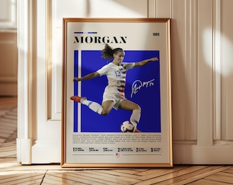 Alex Morgan Poster, USA Women Footballer, Soccer Gifts, Sports Poster, Football Player Poster, Soccer Wall Art, Sports Bedroom Posters