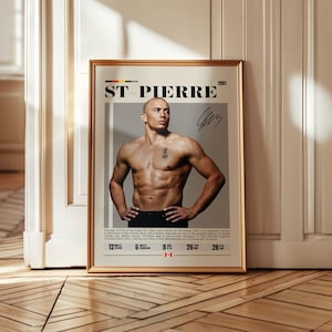 Georges St-Pierre, UFC Posters, MMA Wall Art, Fighter Prints, Sports Poster, Mid-Century Modern, Motivational Poster, Sports Bedroom Posters