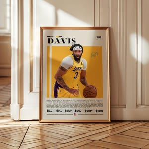Anthony Davis Poster – Los Angeles Lakers Wall Art Print, NBA Basketball Decor, Gift for Lakers Fans, Sports Room or Office Artwork