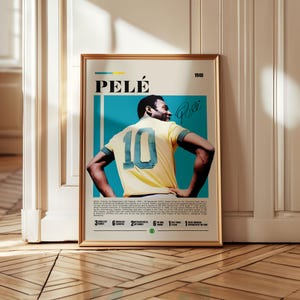 ペレ ポスター、ブラジルのサッカー選手のポスター、サッカーギフト、スポーツポスター、フットボール選手のポスター、サッカーの壁アート、寝室のポスター