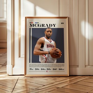 Tracy McGrady Poster, Orlando Magic Poster, NBA Poster, Sports Poster, Mid Century Modern, NBA Fans, Basketball Gift, Sports Bedroom Posters