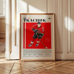 Matthew Tkachuk poster, NHL hockey wall art, sports illustration print, ice hockey decor, fan gift for men, Tkachuk artwork
