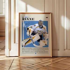 Pekka Rinne Hockey Poster – Nashville Predators Goalie Wall Art, NHL Fan Print, Ice Hockey Legend Decor, Sports Gift for Him