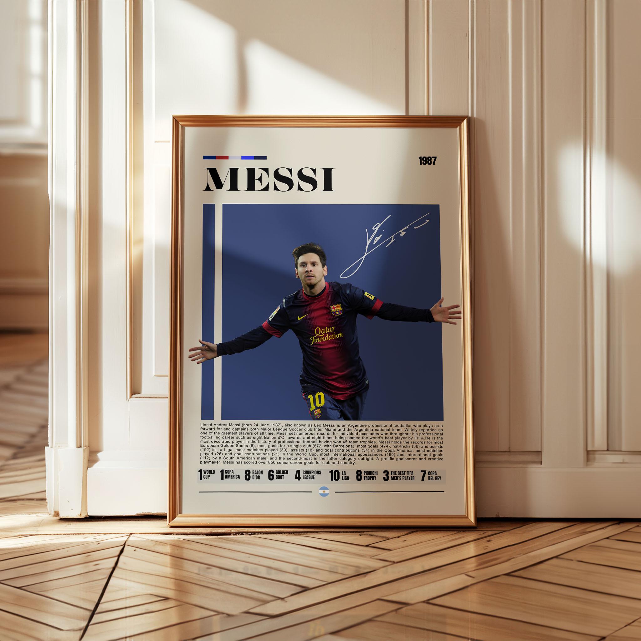 Lionel Messi Poster, Argentina Soccer Print, Soccer Gifts, Sports Poster, Football Player Poster, Soccer Wall Art, Sports Bedroom Posters